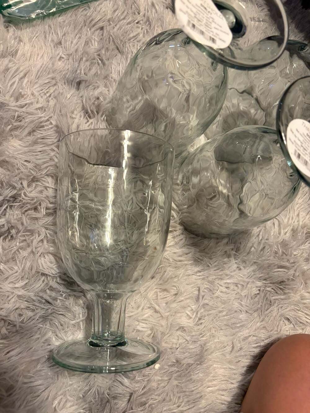 Set of 4 Threshold 15.5oz Hammered Acrylic Goblets